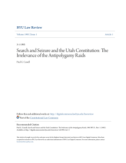 Search and Seizure and the Utah Constitution: The Irrelevance of