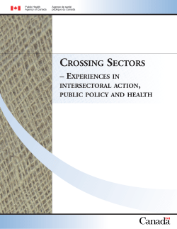 Crossing Sectors &ndash; Experiences in intersectoral action