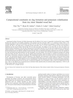 Compositional constraints on slag formation and potassium - EBI-vbt