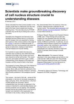 Scientists make groundbreaking discovery of cell nucleus