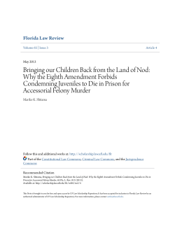 Bringing our Children Back from the Land of Nod: Why the Eighth