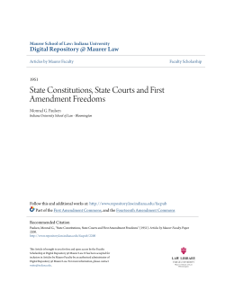 State Constitutions, State Courts and First Amendment Freedoms