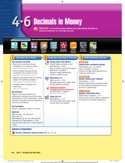 Decimals in Money