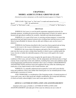 CHAPTER 6 MODEL AGRICULTURAL GROUND LEASE