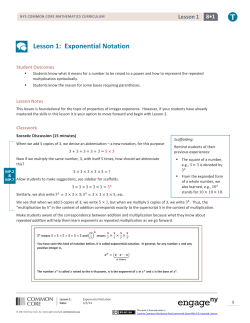 Lesson 1: Exponential Notation