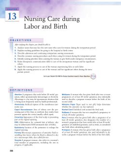 Nursing Care during Labor and Birth
