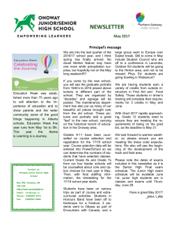 newsletter - Onoway Jr/Sr High School