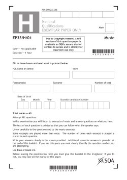 Higher Music Exemplar Question Paper
