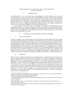 THE DEATH PENALTY IN LESOTHO: THE LAW AND PRACTICE