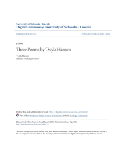 Three Poems by Twyla Hansen - DigitalCommons@University of