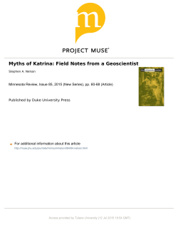 Myths of Katrina: Field Notes from a Geoscientist