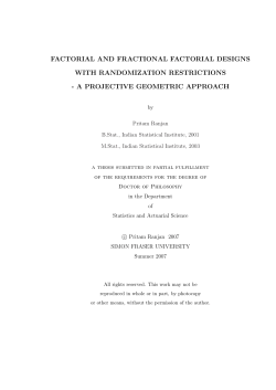 factorial and fractional factorial designs with