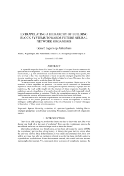 EXTRAPOLATING A HIERARCHY OF BUILDING BLOCK SYSTEMS