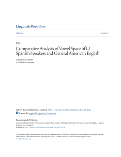 Comparative Analysis of Vowel Space of L1 Spanish Speakers and