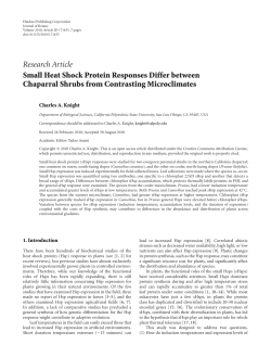 Small Heat Shock Protein Responses Differ between Chaparral