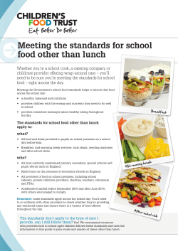 Meeting the standards for school food other than lunch