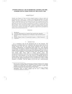 International Law in Domestic Courts and the Jurisdictional