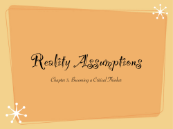 Reality Assumptions