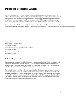 Preface of Excel Guide