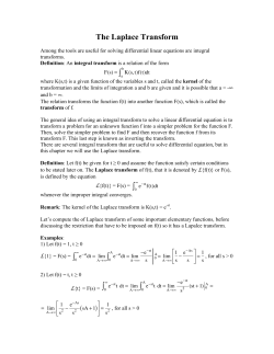 The Laplace Transform