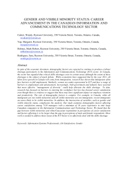 gender and visible minority status: career advancement in the