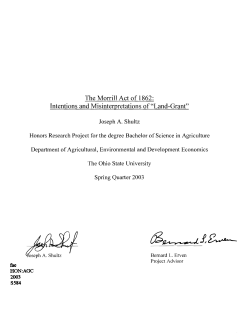The Morrill Act of 1862: Intentions and Misinterpretations of "Land