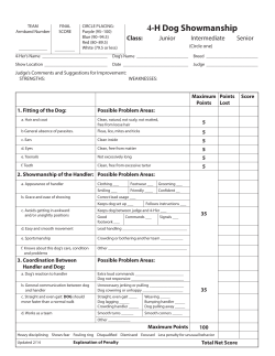 Dog Show Score Sheets - Kansas 4