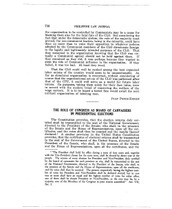 the role of congress as board of canvassers in presidential elections