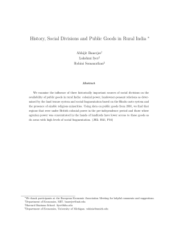 History, Social Divisions and Public Goods in Rural India