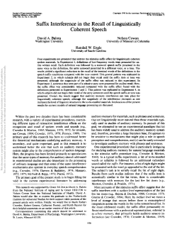 Suffix Interference in the Recall of Linguistically Coherent Speech