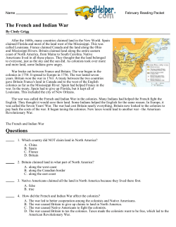 The French and Indian War Questions