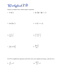 Express in simplest form, without negative exponents. 1. 2. 3. 4. 5. 6