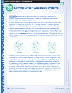 Solving Linear-Quadratic Systems