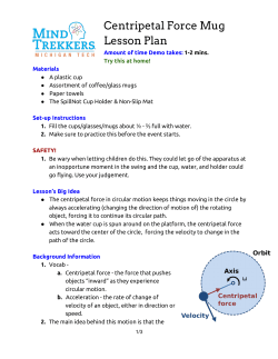 Centripetal Force Mug Lesson Plan