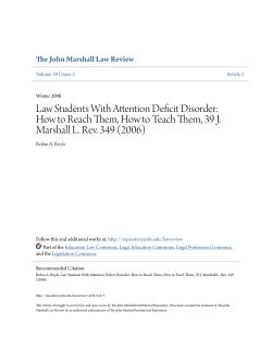 Law Students With Attention Deficit Disorder: How to Reach Them