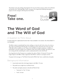 The Word of God and The Will of God