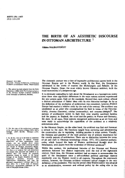 THE BIRTH OF AN AESTHETIC DISCOURSE IN OTTOMAN