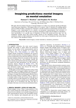 mental imagery as mental emulation - Philosophical Transactions of