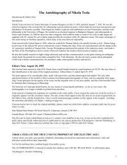 The Autobiography of Nikola Tesla