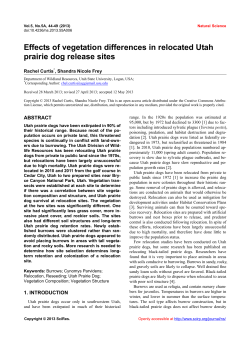 Effects of vegetation differences in relocated Utah prairie dog