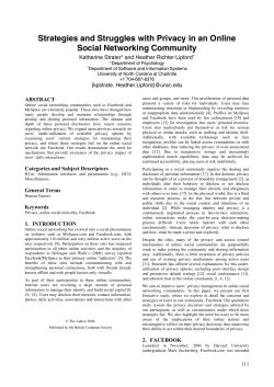 Strategies and Struggles with Privacy in an Online Social