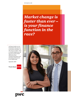 Market change is faster than ever, is your finance function