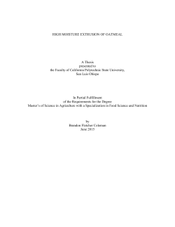 High Moisture Extrusion of Oatmeal
