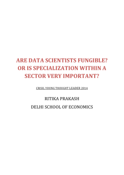 ARE DATA SCIENTISTS FUNGIBLE? OR IS SPECIALIZATION