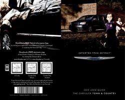 2013 Chrysler Town and Country User`s Guide