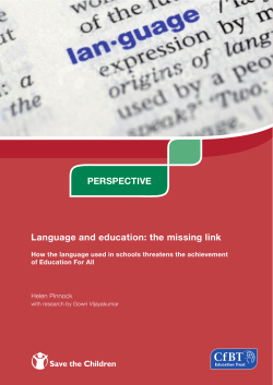 Language and education: the missing link