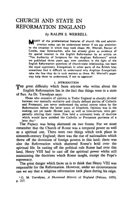 church and state in reformation england
