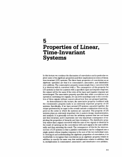 Lecture 5: Properties of linear, time-invariant systems