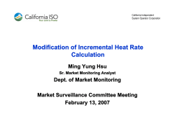 Modification of Incremental Heat Rate Calculation