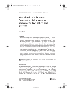 Globalized anti-blackness: Transnationalizing Western immigration